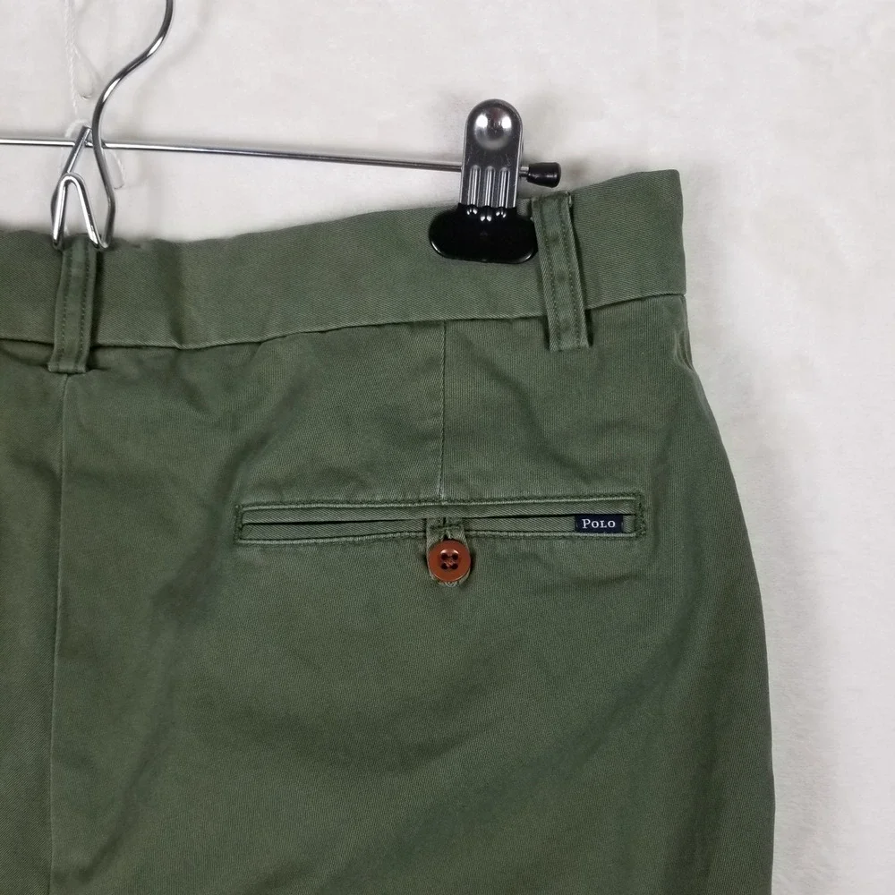 Polo Ralph Lauren Suffield Pant Mens 33 Olive Green Cotton Chino Straight Leg